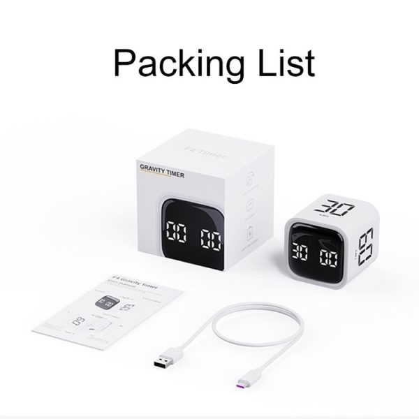 F4 Study Timer Kitchen Cooking Countdown Reminder Multifunctional Digital Alarm Clock (White) - Image 10