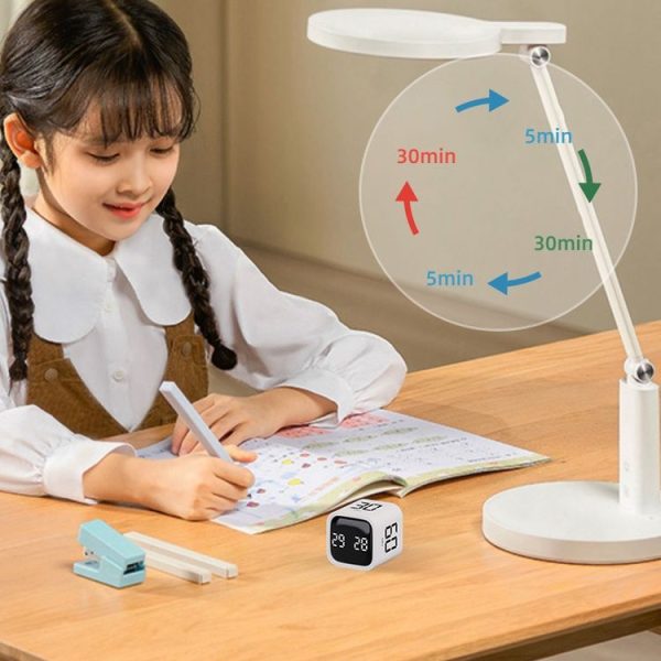 F4 Study Timer Kitchen Cooking Countdown Reminder Multifunctional Digital Alarm Clock (White) - Image 9