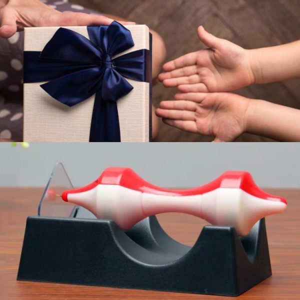 Novelty Magnetic Levitation Gyroscope Educational Toys Magnetic Gyroscope Science Education Ornament (Black White) - Image 8
