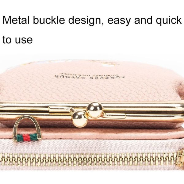 Mini Embroidered Single-shoulder Phone Bag Crossbody Long Ladies Wallet, Color: Gray - Image 5