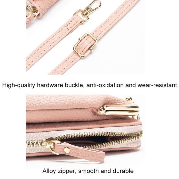 Mini Embroidered Single-shoulder Phone Bag Crossbody Long Ladies Wallet, Color: Gray - Image 6