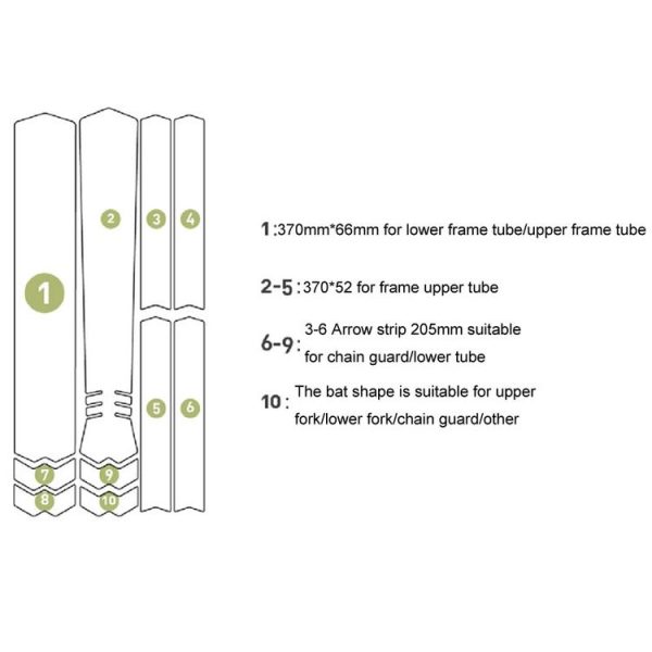 ENLEE E14611 10pcs / Set Bicycle TPU Invisible Film Road Bike Body Jersey Color Changing Membrane, Model: Cartoon - Image 3