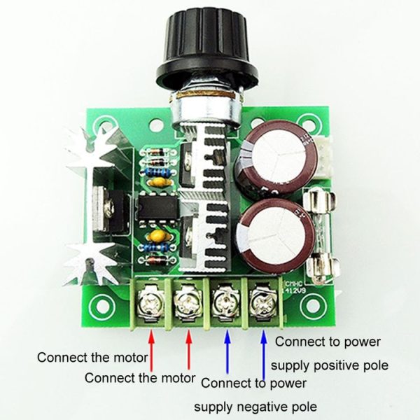 12V-40V 10A DC Motor Speed Controller PWM Stepless Speed Switch, Style: Without Stand - Image 6