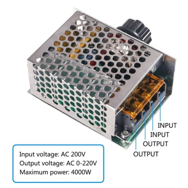 SCR Electronic Voltage Regulator Dimmer, Speed Regulation, Temperature Regulation, With Fuse Housing - Image 4