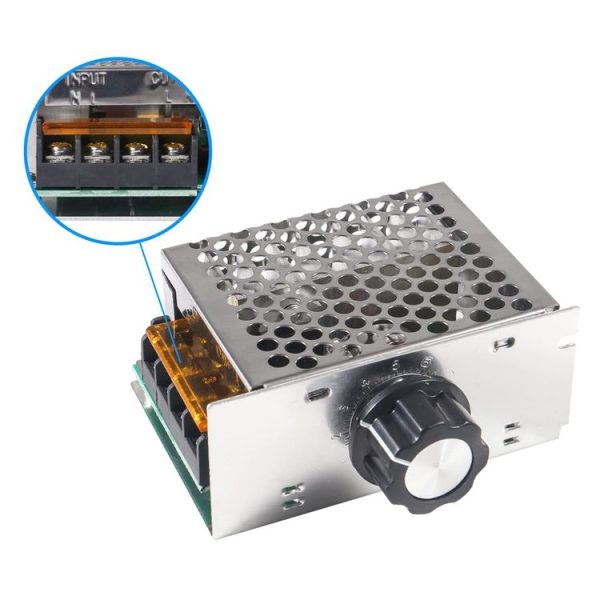 SCR Electronic Voltage Regulator Dimmer, Speed Regulation, Temperature Regulation, With Fuse Housing - Image 5