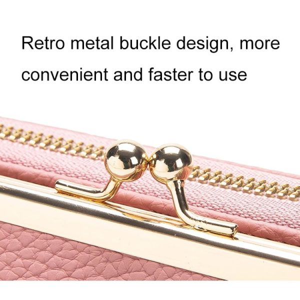 Embroidered Large Capacity Single-shoulder Phone Bag Crossbody Zipper Long Ladies Wallet, Color: Wine Red - Image 6