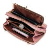 Embroidered Large Capacity Single-shoulder Phone Bag Crossbody Zipper Long Ladies Wallet, Color: Wine Red - Image 9