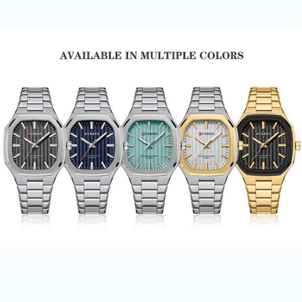 Curren 8458 Business Steel Strap Men Quartz Watch, Color: Golden Shell Black - Image 2