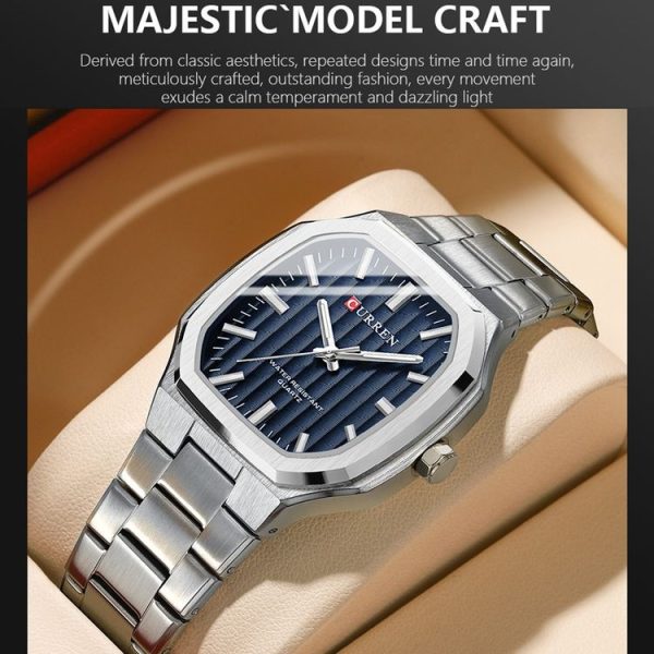 Curren 8458 Business Steel Strap Men Quartz Watch, Color: Golden Shell Black - Image 4