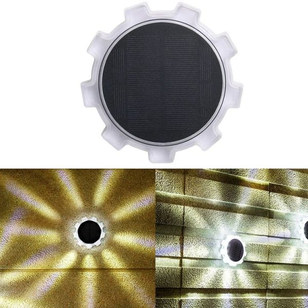 Gear Shape Solar Outdoor Garden Decoration Atmosphere Wall Light (White Light) - Image 2