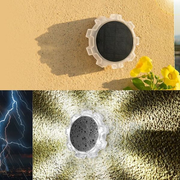 Gear Shape Solar Outdoor Garden Decoration Atmosphere Wall Light (White Light) - Image 6