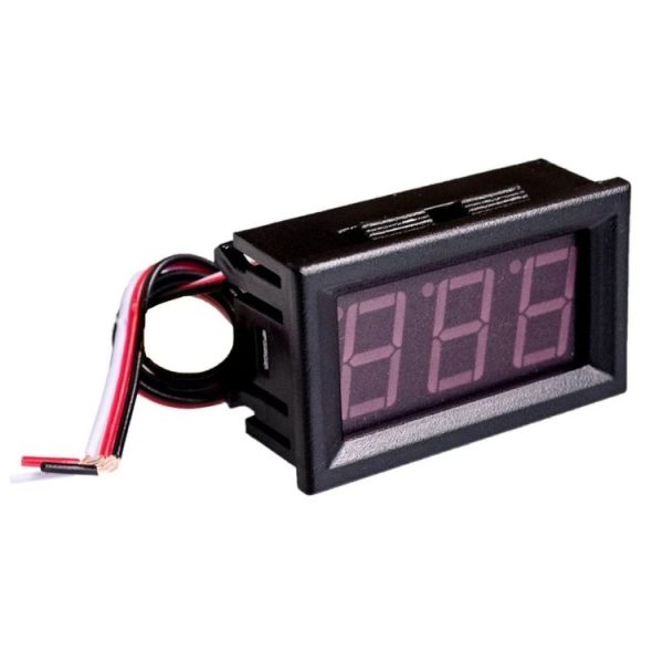 0V-30V 3 Wire DC Voltmeter Terminal 0.56 Inch LED Digital Voltmeter Accessories Reverse Connection Protection, Color: Red - Image 3