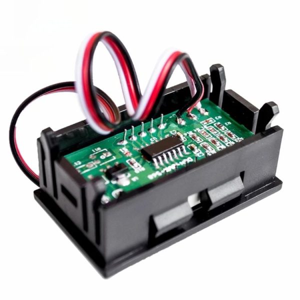 0V-30V 3 Wire DC Voltmeter Terminal 0.56 Inch LED Digital Voltmeter Accessories Reverse Connection Protection, Color: Red - Image 4