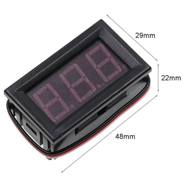 0V-30V 3 Wire DC Voltmeter Terminal 0.56 Inch LED Digital Voltmeter Accessories Reverse Connection Protection, Color: Red - Image 5