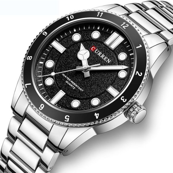 Curren 8450 Business Sports Steel Strap Men Quartz Watch, Color: White Shell Black - Image 2