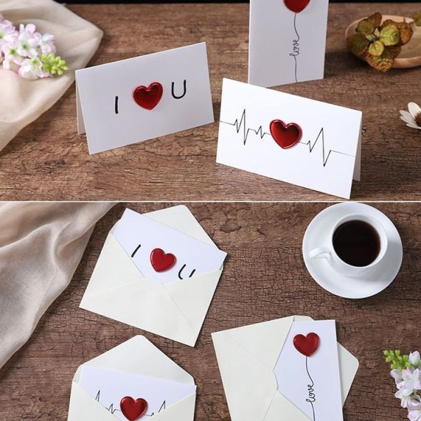 3D Heart Valentine Day Greeting Card Blessings Messages Cards with Envelopes, Spec: ECG - Image 5