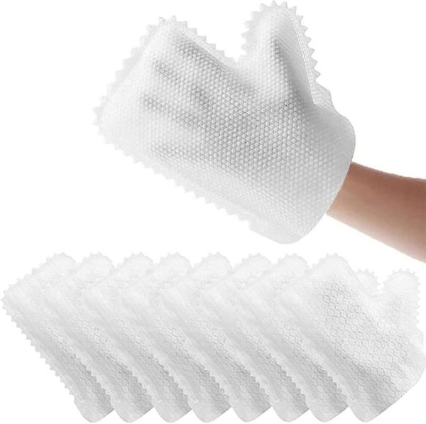 10pcs / Pack Fish Scale Washable Non Woven Mittens Reusable Dust Removal Gloves (White)