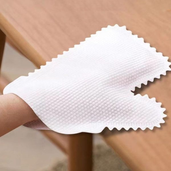 10pcs / Pack Fish Scale Washable Non Woven Mittens Reusable Dust Removal Gloves (White) - Image 2