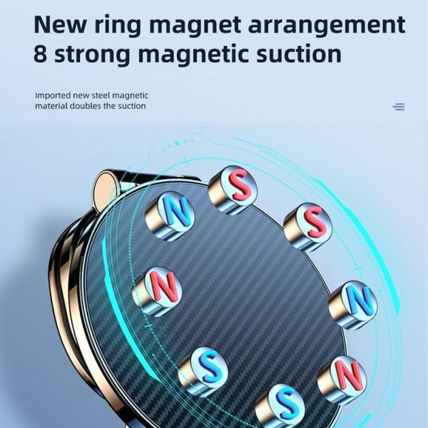 Magnetic Car Mobile Phone Adhesive Folding Navigation Holder (Silver) - Image 4