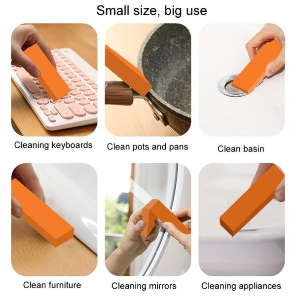Stainless Steel Cleaning Eraser Household Kitchen Descale Water Rust Removal Stain Removal Cleaning Eraser (Orange) - Image 9