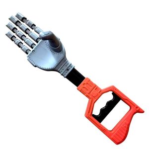 Robot Claw Hand Grabbing Stick Kids Wrist Strengthen Toy (Gray Red)