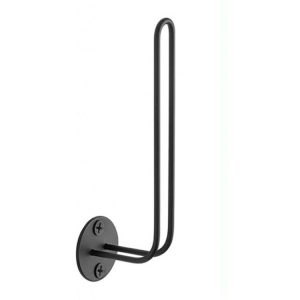 L-Shaped Iron Wire Rack Baseball Cap Storage Stand Wall Mounted Hat Holder (Black)