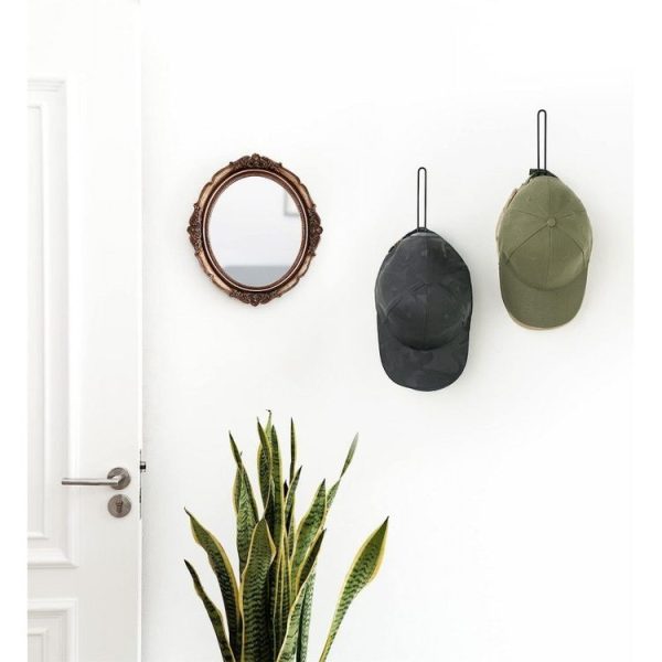 L-Shaped Iron Wire Rack Baseball Cap Storage Stand Wall Mounted Hat Holder (Black) - Image 6