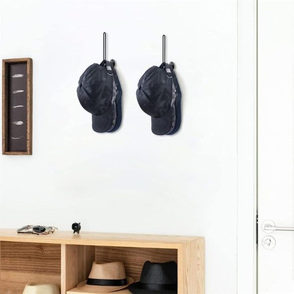 L-Shaped Iron Wire Rack Baseball Cap Storage Stand Wall Mounted Hat Holder (Black) - Image 7