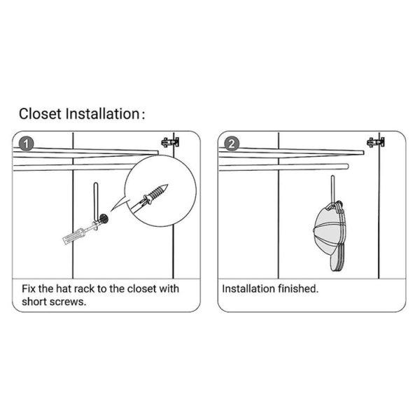L-Shaped Iron Wire Rack Baseball Cap Storage Stand Wall Mounted Hat Holder (Black) - Image 9