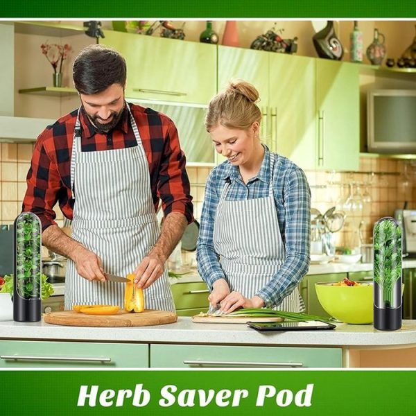 Herb Crisper Vegetable Keep Fresh Container Cilantro Herb Storage Container (Black) - Image 6
