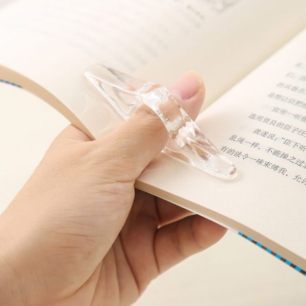 Thumb Bookmark Acrylic Book Holder Support Reading Aids For Students (Transparent) - Image 2