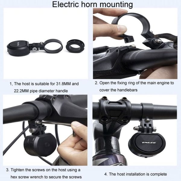 ENLEE E-DL003 Bicycle Wireless Remote Control Horn Mountain Bike Bell Alarms (Black) - Image 9