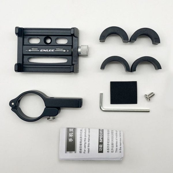 ENLEE Aluminum Alloy Phone Holder Bicycle Riding Fixed Navigation Mount (Black) - Image 11