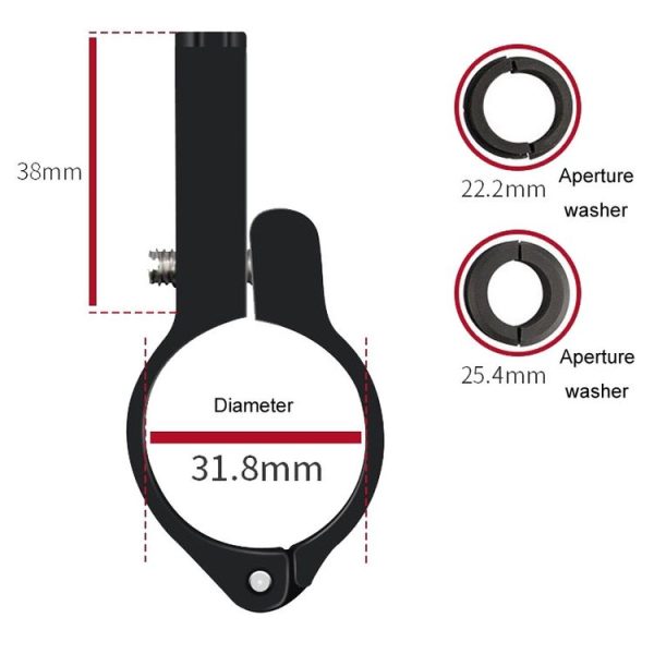ENLEE Aluminum Alloy Phone Holder Bicycle Riding Fixed Navigation Mount (Black) - Image 4