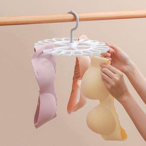 360 Degree Rotatable Sock Hanger With 20 Clips Round Laundry Drying Rack (Deep Blue) - Image 7