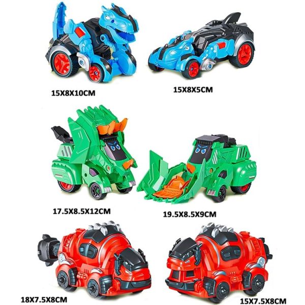 2 In 1 Dinosaur Transforming Engineering Car Inertial Automatic Crash Toy, Color: Mixer Truck-Ankylosaurus Yellow - Image 3