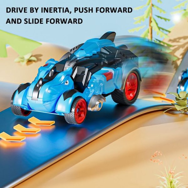 2 In 1 Dinosaur Transforming Engineering Car Inertial Automatic Crash Toy, Color: Mixer Truck-Ankylosaurus Yellow - Image 4