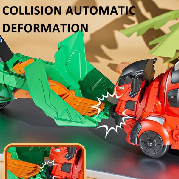 2 In 1 Dinosaur Transforming Engineering Car Inertial Automatic Crash Toy, Color: Mixer Truck-Ankylosaurus Yellow - Image 6