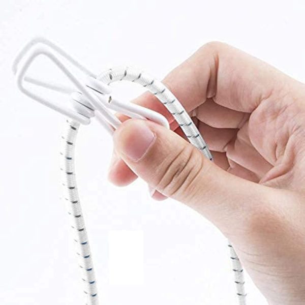 Outdoor Travel Retractable Windproof Clothesline with 12 Clips (White) - Image 4
