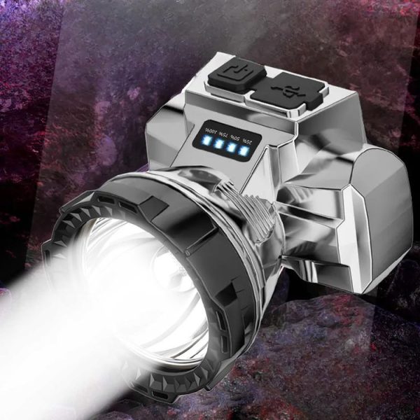 LED Working Headlamp Dual Lithium Portable Headlamp Outdoor Long Shot Night Fishing Mining Light (5W White Light) - Image 2