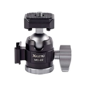 XILETU MC-22 Mini Tripod Ball Head Double Cold Shoe Design With 1 / 4 Inch Screw