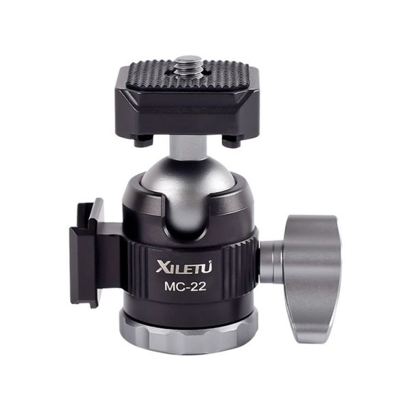 XILETU MC-22 Mini Tripod Ball Head Double Cold Shoe Design With 1 / 4 Inch Screw