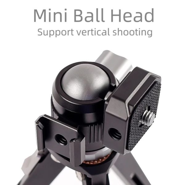 XILETU MC-22 Mini Tripod Ball Head Double Cold Shoe Design With 1 / 4 Inch Screw - Image 5