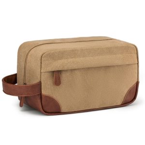 Large Capacity Men Toiletry Storage Bag Travel Portable Storage Bag Makeup Bag, Color: Coffee