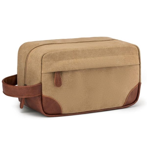 Large Capacity Men Toiletry Storage Bag Travel Portable Storage Bag Makeup Bag, Color: Coffee