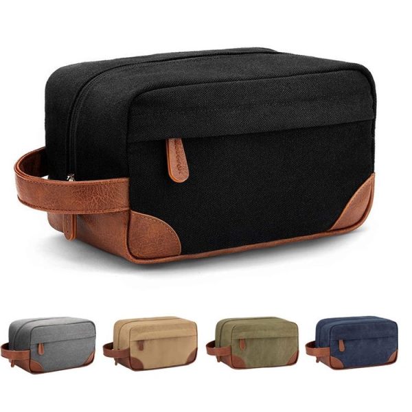 Large Capacity Men Toiletry Storage Bag Travel Portable Storage Bag Makeup Bag, Color: Coffee - Image 2