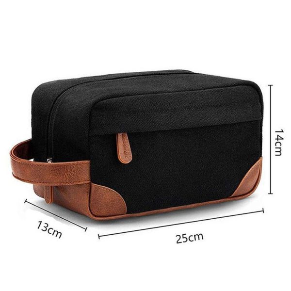 Large Capacity Men Toiletry Storage Bag Travel Portable Storage Bag Makeup Bag, Color: Coffee - Image 3