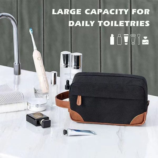 Large Capacity Men Toiletry Storage Bag Travel Portable Storage Bag Makeup Bag, Color: Coffee - Image 7