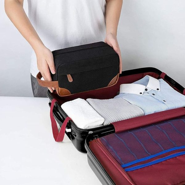 Large Capacity Men Toiletry Storage Bag Travel Portable Storage Bag Makeup Bag, Color: Coffee - Image 8