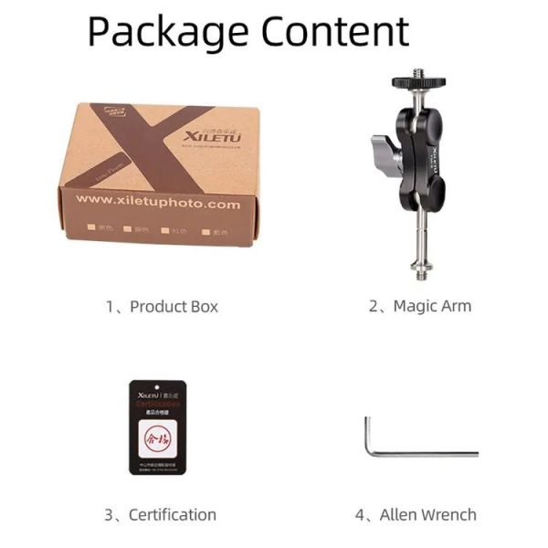XILETU TM Series Magic Arm With Dual Ballhead Camera Video Monitor Mount Adapter TM-2 - Image 8